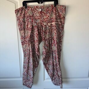 Boho Harem‎ Pants Floral Print Paisley Pleated Art to Wear Drawstring One Size
